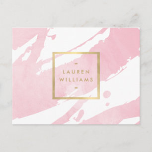 Abstract Pastel Pink Watercolor Brushstrokes Postcard