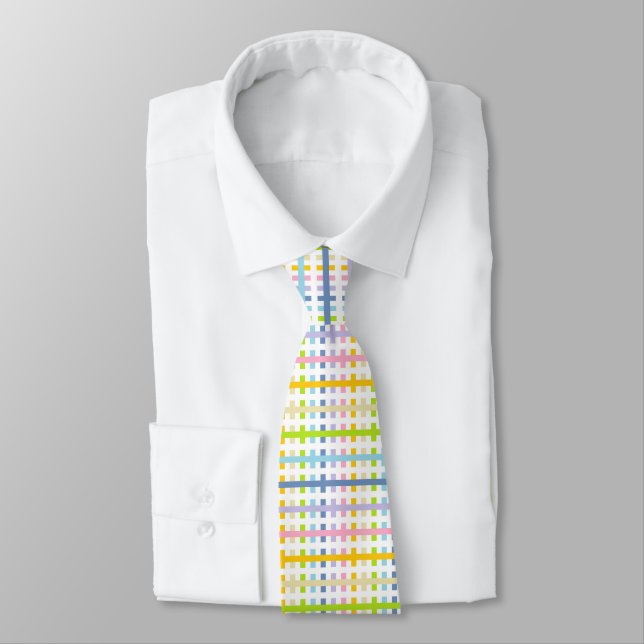 Abstract Pastel Rainbow and White Tie (Tied)