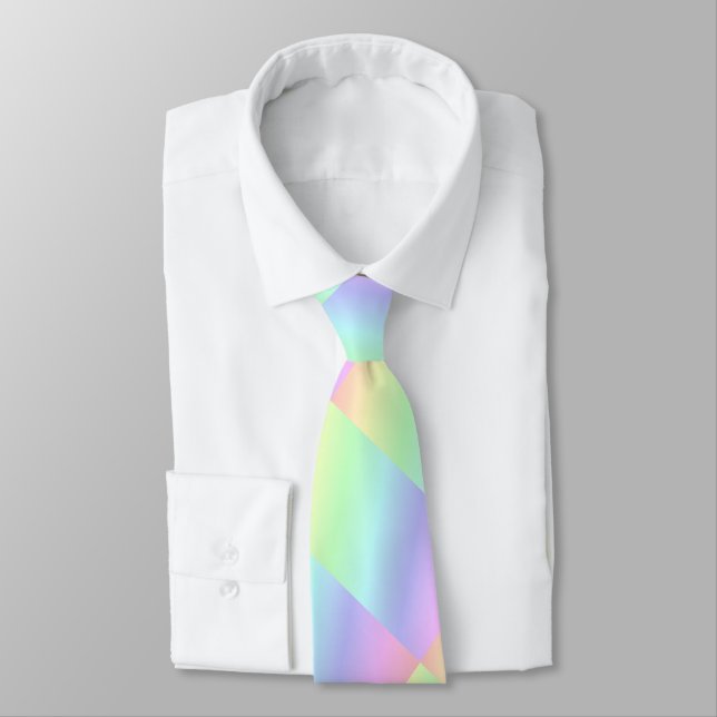 Abstract Pastel Rainbow Coloured Tie (Tied)