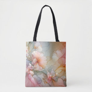 Abstract Pastel Sea Foam Floral Cloud Landscape Tote Bag