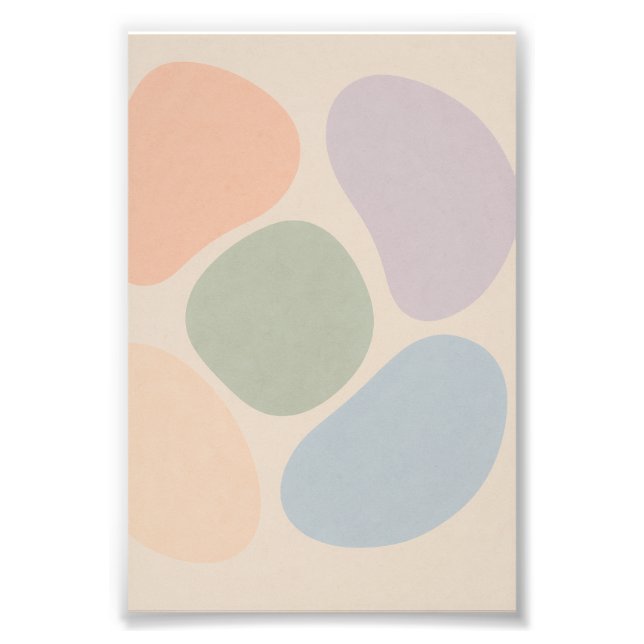 Abstract Pastel Shapes Poster (Front)