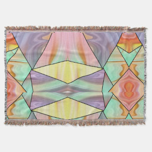 Abstract Pastel Stained Liquid Marble Geometric Throw Blanket