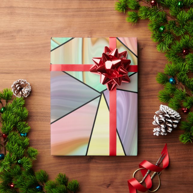 Abstract Pastel Stained Liquid Marble Geometric Wrapping Paper (Holiday Gift)