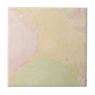 Abstract Pastel Swirl Beige Ceramic Tile