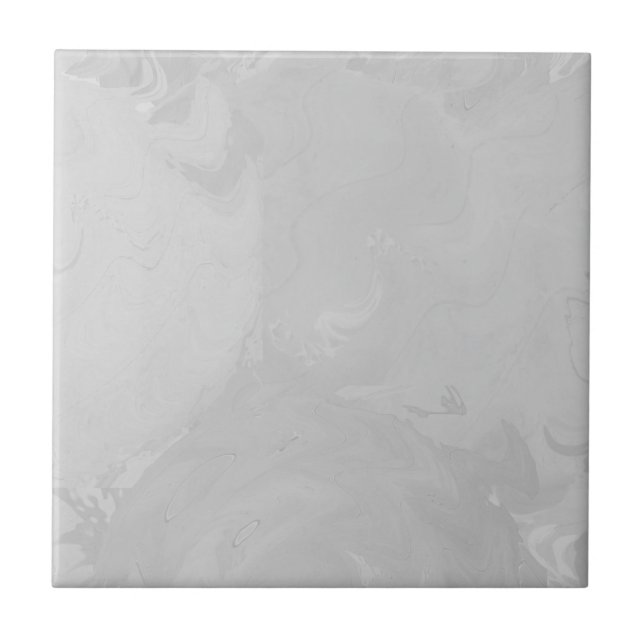 Abstract Pastel Swirl Gray Ceramic Tile (Front)