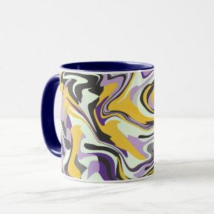 Abstract Pastel Swirl with Yellow and Purple Mug