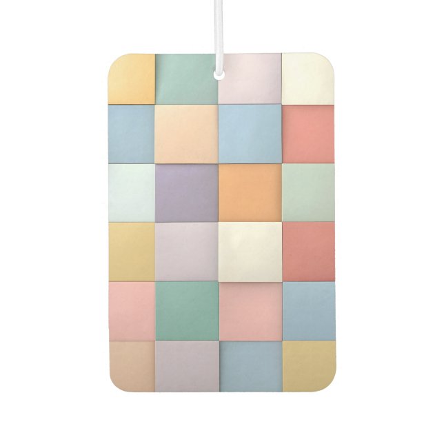 Abstract Pastel Tile Wall Pattern Car Air Freshener (Front)