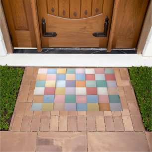 Abstract Pastel Tile Wall Pattern Doormat