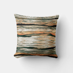 Abstract pastel tones colour neutral geo dyed mela cushion