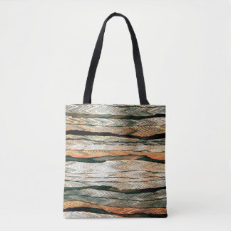 Abstract pastel tones colour neutral geo dyed mela tote bag