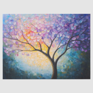 Abstract Pastel Tree Spring Oil Painting Decoupage Tissue Paper