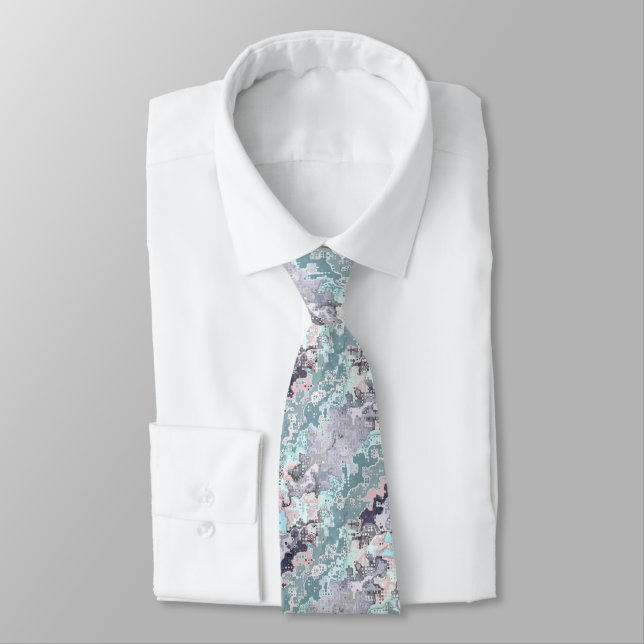 Abstract Pastels Pattern Tie (Tied)