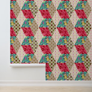  Abstract patchwork quilting quilt ret Wallpaper