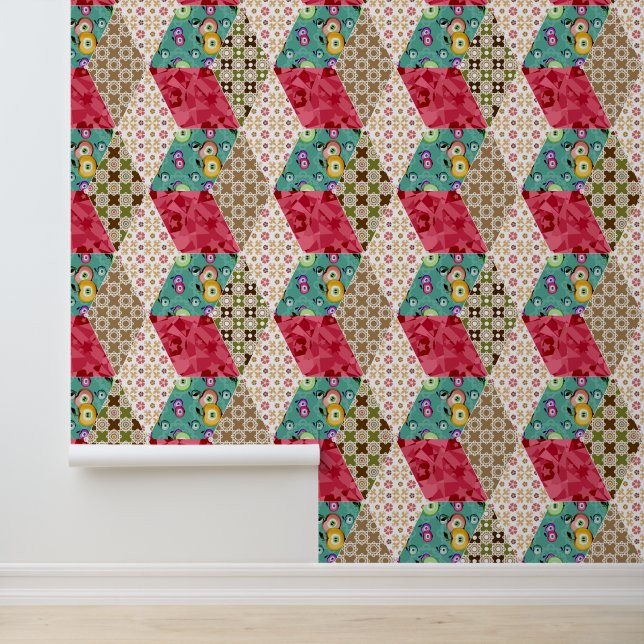  Abstract patchwork quilting quilt ret Wallpaper (Application)