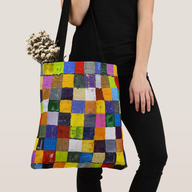 Abstract Patchwork Tote Bag (Close Up)