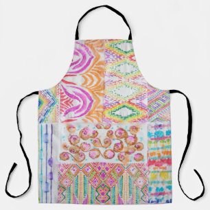 Abstract patchwork, watercolor tie dye pattern. apron