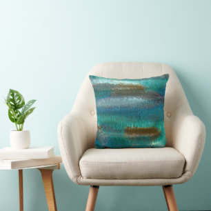Abstract patina copper and green by Renee Cushion
