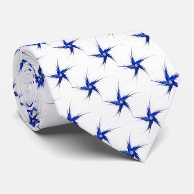 Abstract Patriotic Fractal Stars Necktie (Rolled)