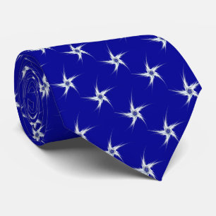 Abstract Patriotic Fractal Stars Necktie