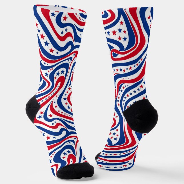 Abstract Patriotic Pattern Socks (Angled)