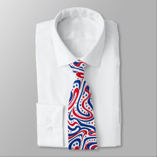 Abstract Patriotic Pattern Tie