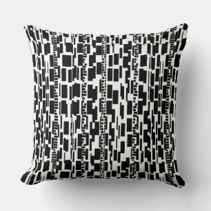 Abstract Pattern 090615 - Black on White Cushion