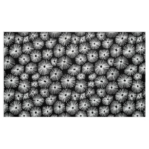 Abstract Pattern 101115 - White on Black Fabric