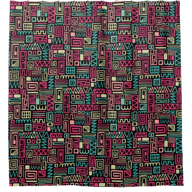 Abstract Pattern 110122 - Colours 01 Shower Curtai Curtain (Front)