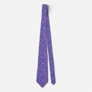 Abstract Pattern 110523 - Navy Blue and Pink Tie