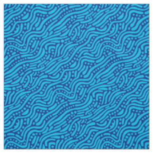 Abstract Pattern 110523 - Shades of Blue Fabric
