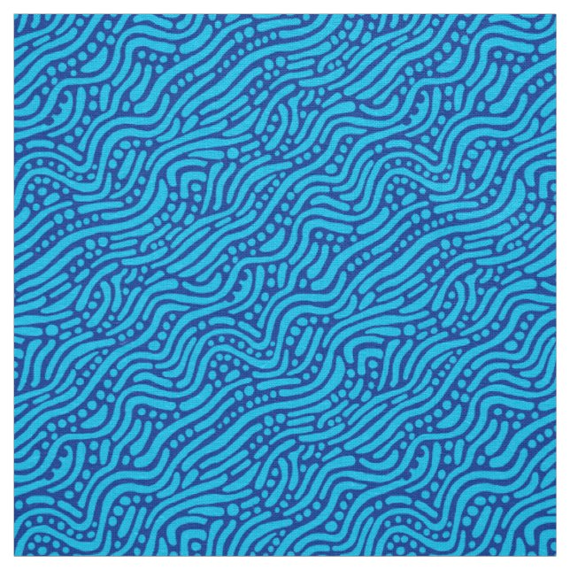 Abstract Pattern 110523 - Shades of Blue Fabric (Swatch)