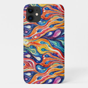 Abstract pattern 1196 with fluid art - Iphone Case