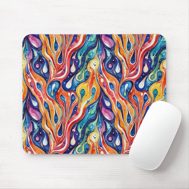 Abstract pattern 1196 with fluid art - Mouse Pad (With Mouse)