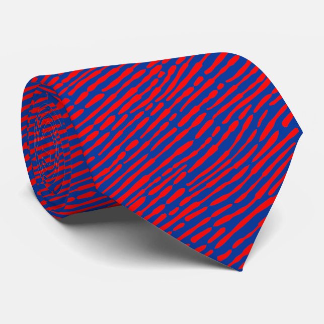 Abstract Pattern 140523 - Red and Navy Blue Tie (Rolled)