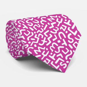 Abstract Pattern 170822 - White on Deep Rose Tie