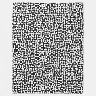 Abstract pattern 190621 Black on White Fleece Blan Blanket