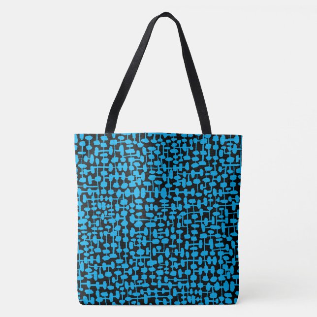 Abstract pattern 190621 Sky Blue and Black  Tote Bag (Front)