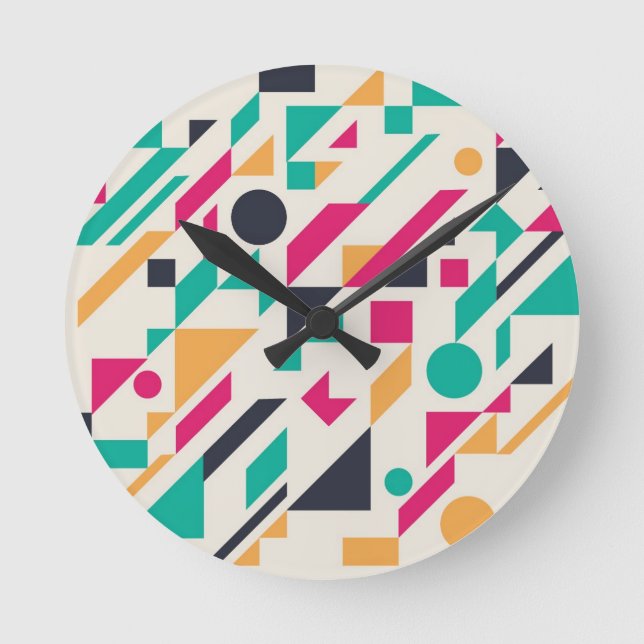 Abstract pattern 3 round clock (Front)