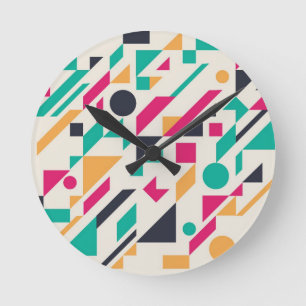 Abstract pattern 3 round clock