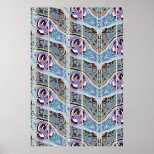 Abstract pattern background, seamless illustration poster