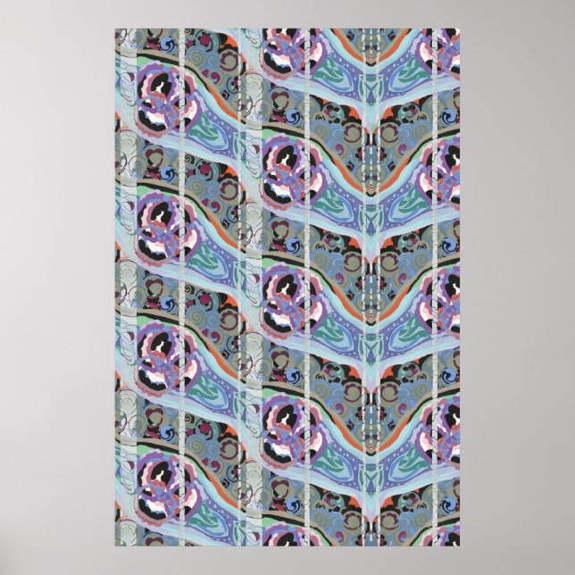 Abstract pattern background, seamless illustration poster (Front)