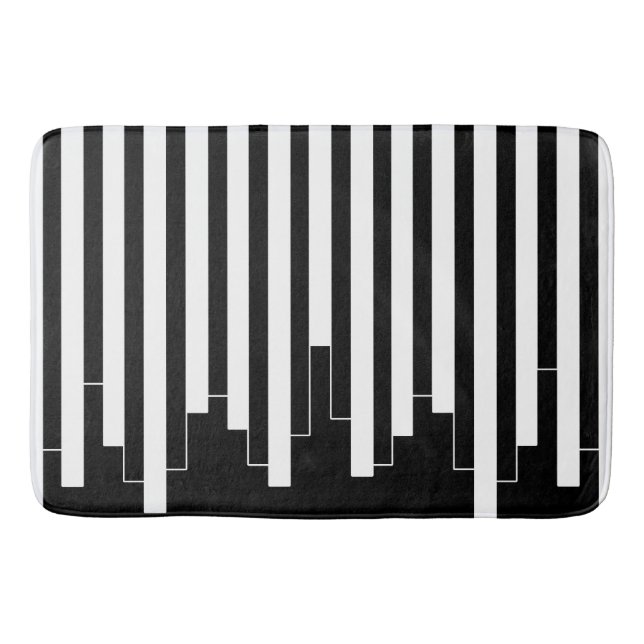 Abstract pattern -  black and white bath mat (Front)