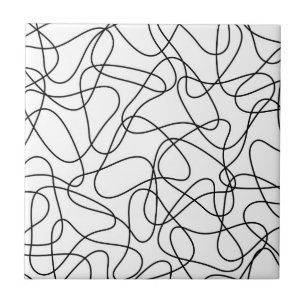 Abstract pattern - black and white. ceramic tile