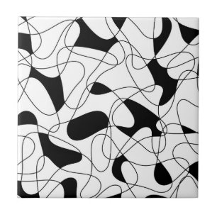 Abstract pattern - black and white. ceramic tile