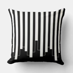 Abstract pattern - black and white cushion