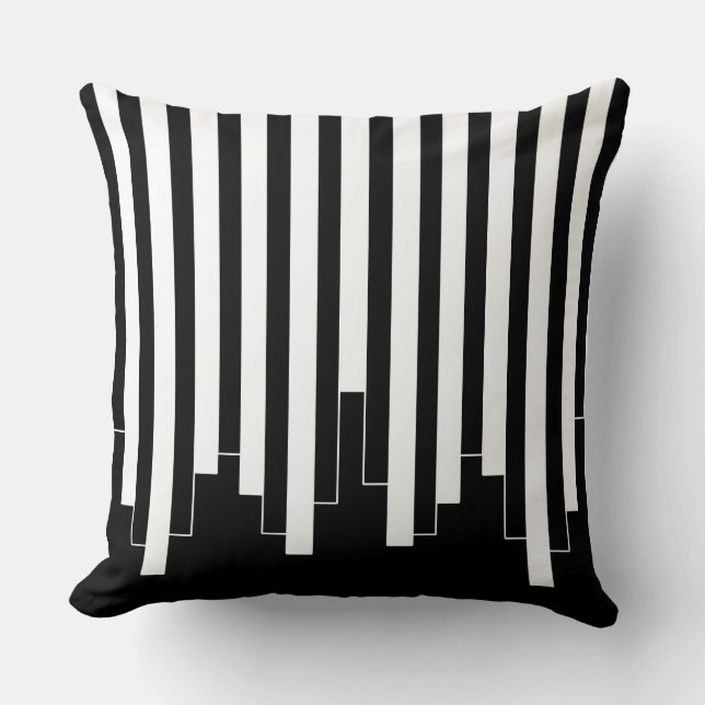 Abstract pattern - black and white cushion (Front)