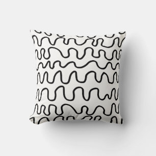 Abstract Pattern Black and White Cushion
