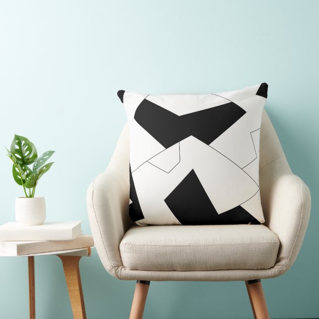 Abstract pattern - black and white cushion (Chair)