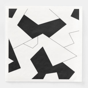 Abstract pattern - black and white napkin