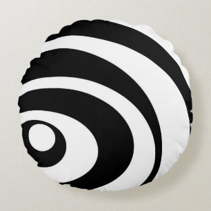 Abstract pattern - black and white. round cushion